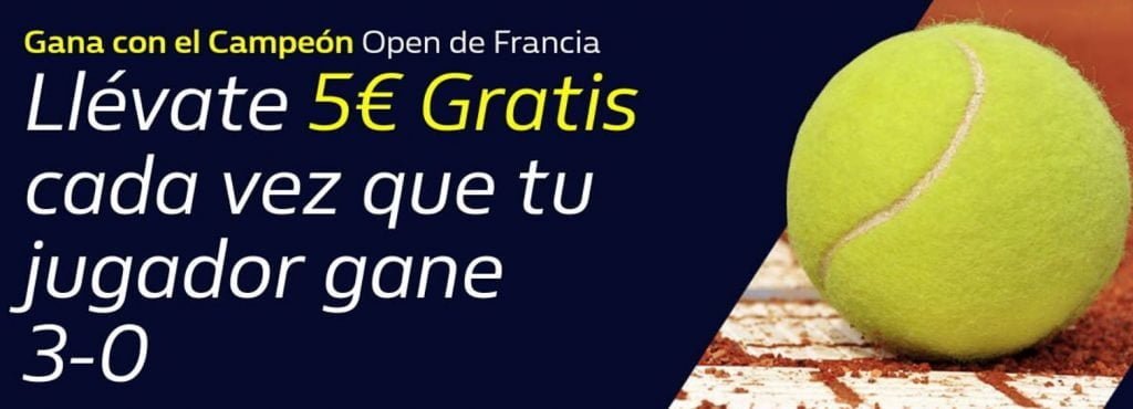 Promoción Roland Garros William Hill: ¡Gana 5€ extra con cada partido! 1 william hill roland garros