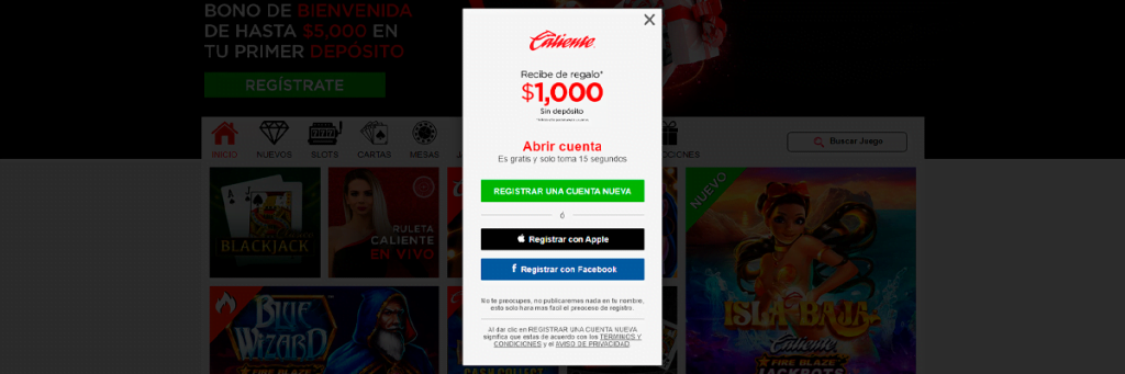 bono apuestas codigo promocional caliente mexico
