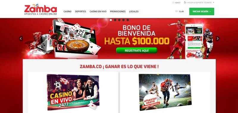 Zamba Bono Casino en Vivo » Hasta 100.000 COP para Salas Live 3 zamba bono casino live