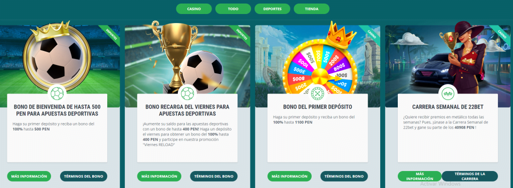 22bet ofertas peru