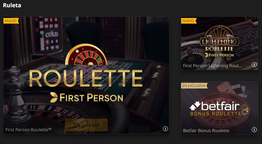 betfair mesas de ruleta