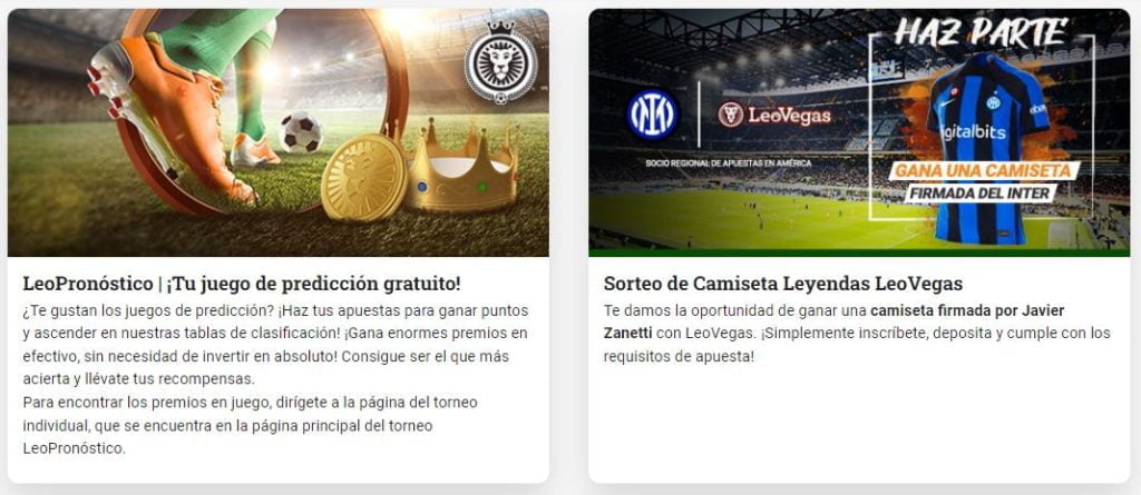 LEOVEGAS Bono » Apuestas GRATIS hasta S/40 en Futbol 2 leovegas promo futbol