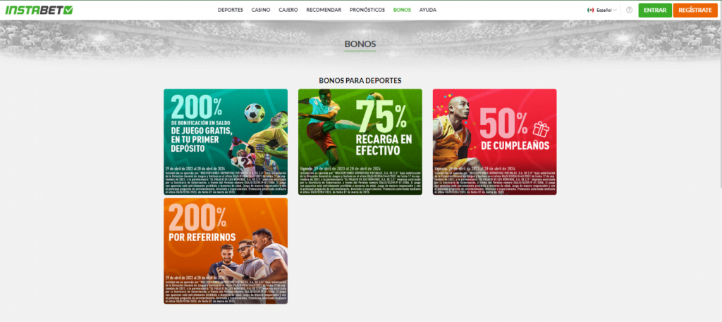 instabet oferta sin deposito
