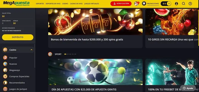 megapuesta bono bienvenida casino
