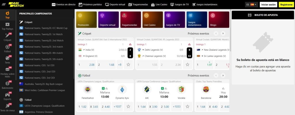 parimatch oferta sem depósito