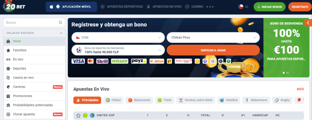 20BET bono sin deposito