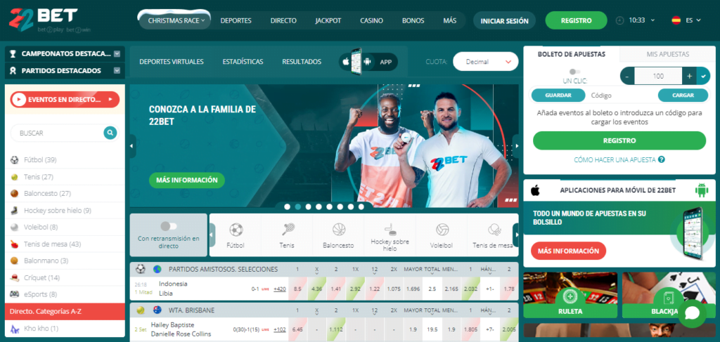 22bet bono sin deposito