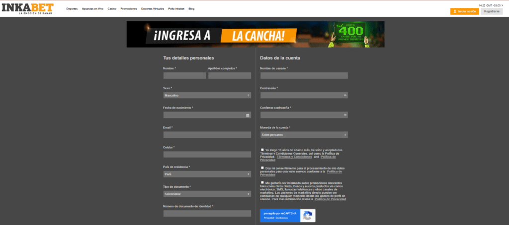 inkabet como registrarse