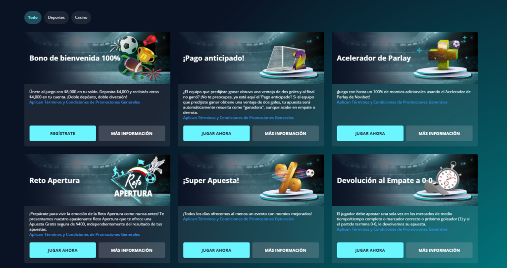 novibet bonos ofertas