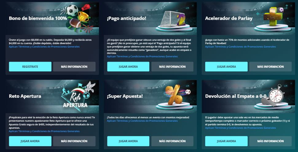 novibet códigos promocionales